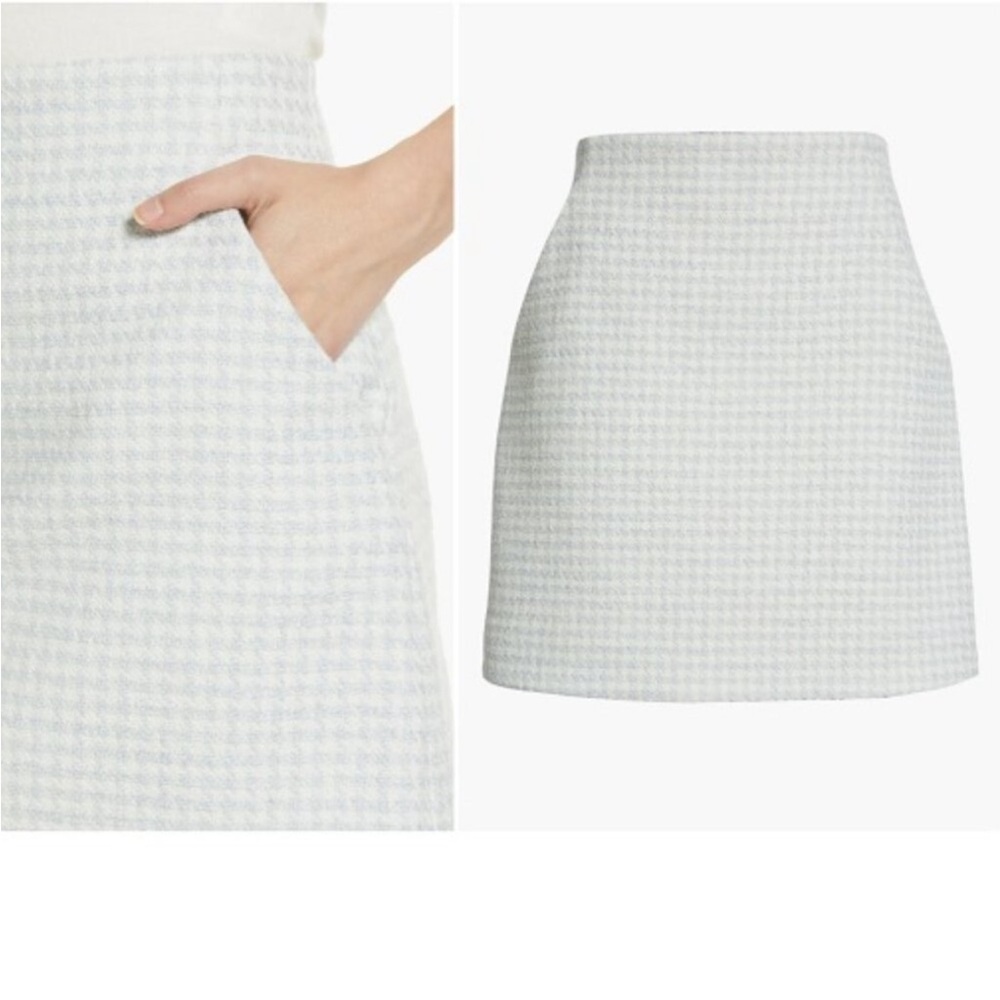 & Other Stories Blue White Gingham Mini Skirt 2 - Picture 2 of 5